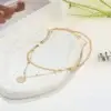 Close-up of necklace, bracelet, and earrings