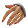 FAXHION Gold Knuckle Rings Set for Women Snake Chain Stacking Ring Vintage BOHO Midi Rings SIze M...