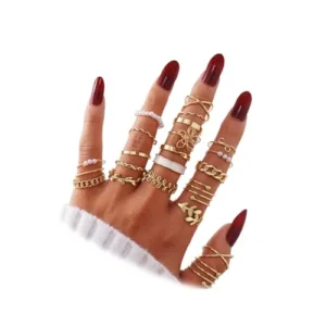 Assortment of gold knuckle rings