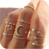 Gold Stackable Rings for Women Teen Girl Gifts Trendy Stuff Simple Star Moon Heart Knuckle Ring S...