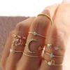Gold Stackable Rings for Women Teen Girl Gifts Trendy Stuff Simple Star Moon Heart Knuckle Ring S...