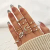 Gold Stackable Rings for Women Teen Girl Gifts Trendy Stuff Simple Star Moon Heart Knuckle Ring S...