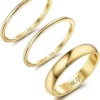 Jstyle 14K Gold Filled Stacking Rings for Women, Minimalist Stackable Gold Rings, Dainty Non Tarn...
