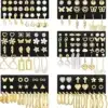 84 Pairs Gold Stud Earrings Set for Women Multipack, Fashion Pearl Cubic Zirconia Butterfly Earri...