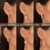 84 Pairs Gold Stud Earrings Set for Women Multipack, Fashion Pearl Cubic Zirconia Butterfly Earri...