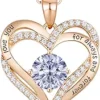 CDE Forever Love Heart Necklaces for Women, Wedding Anniversary, Birthday Mothers Day Gifts for M...