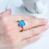 Minimalist Rose Gold Heart Mood Ring Crystal Color Change Stone Size Adjustable for Women - Image 4