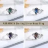 ADRAMATA 925 Sterling Silver Rings for Women Mood Ring Color Change Cubic Zirconia Accents Ring 1...