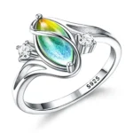 ADRAMATA Sterling Silver Mood Ring with Cubic Zirconia