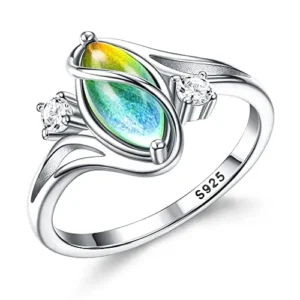 ADRAMATA Sterling Silver Mood Ring with Cubic Zirconia
