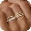 Dochais 5PCS Stackable Gold Silver Rings for Women, Non Tarnish Dainty Cubic Zirconia Rings, 14K ...