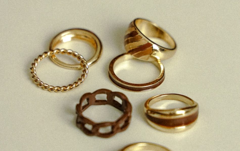 a bunch of rings sitting on top of a table