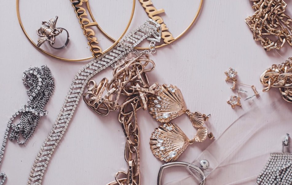gold and silver beaded necklace